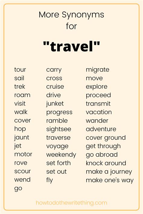 travel synonyms in english